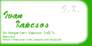 ivan kapcsos business card